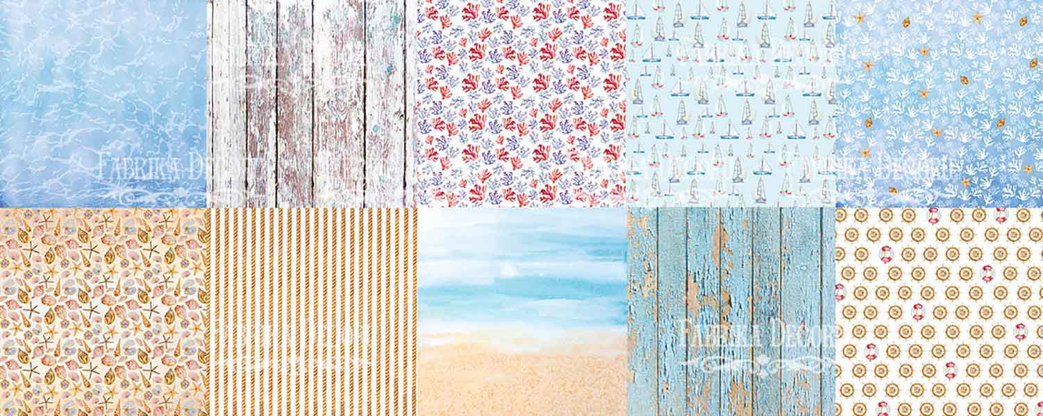 Коллекция бумаги для скрапбукинга Sea Breeze, 30,5 x 30,5 см, 10 листов - Фото 0