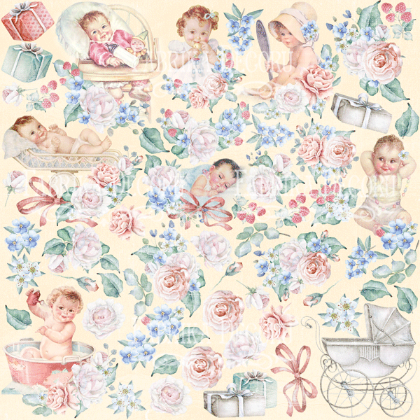 Arkusz z obrazkami do dekorowania "Shabby baby girl redesign" - Fabrika Decoru
