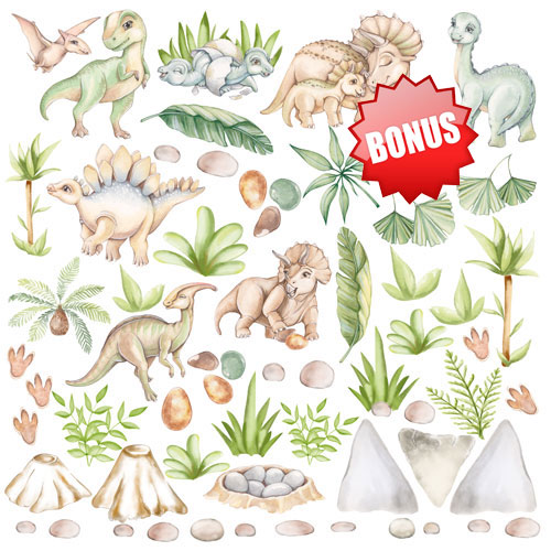 Коллекция бумаги для скрапбукинга Dinosauria, 30,5 x 30,5 см, 10 листов - Фото 11
