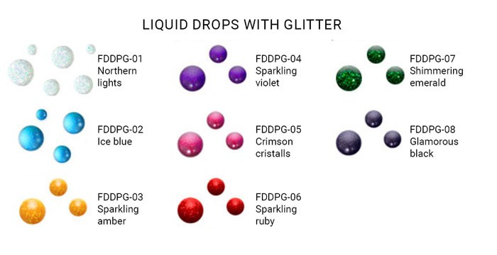 Liquid glass drops with glitter Sparkling violet 30 ml - foto 0