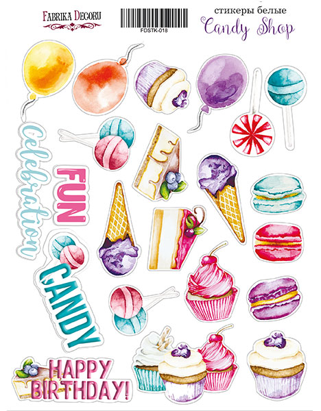 Kit of stickers 22 pcs Candy shop #018