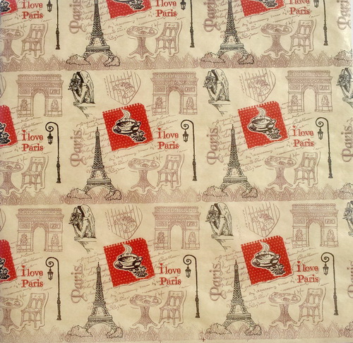 Arkusz kraft papieru z wzorem "Paryż" - Fabrika Decoru