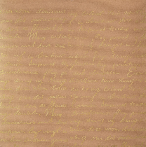 Arkusz kraft papieru z wzorem "Złoty tekst" - Fabrika Decoru