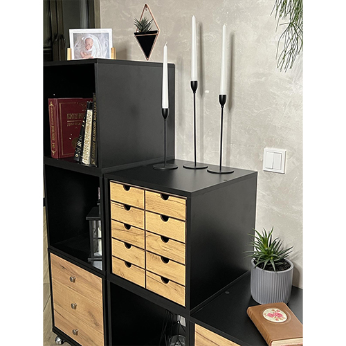 Furniture section - cabinet, Black body, no back panel, 400mm x 400mm x 400mm - foto 4