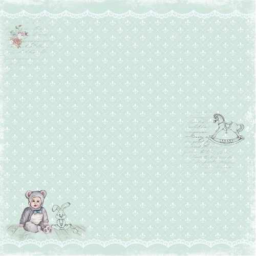 Double-sided scrapbooking paper set Baby Shabby 12"x12", 10 sheets - foto 6