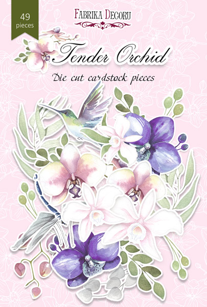 Zestaw wycinanek, kolekcja "Tender Orchid",49 szt - Fabrika Decoru