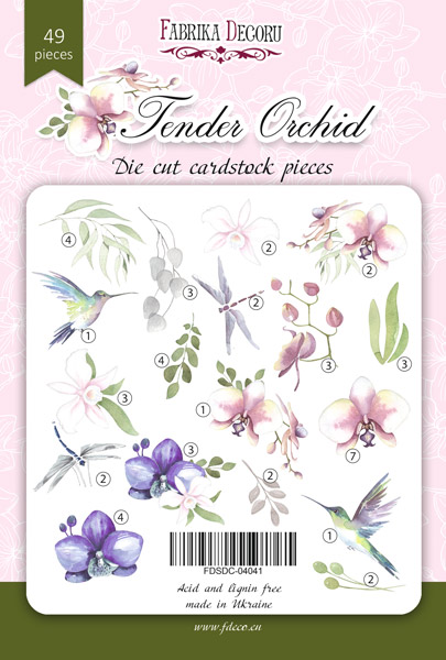 Набір висічок, колекція Tender Orchid, 49 шт - фото 0