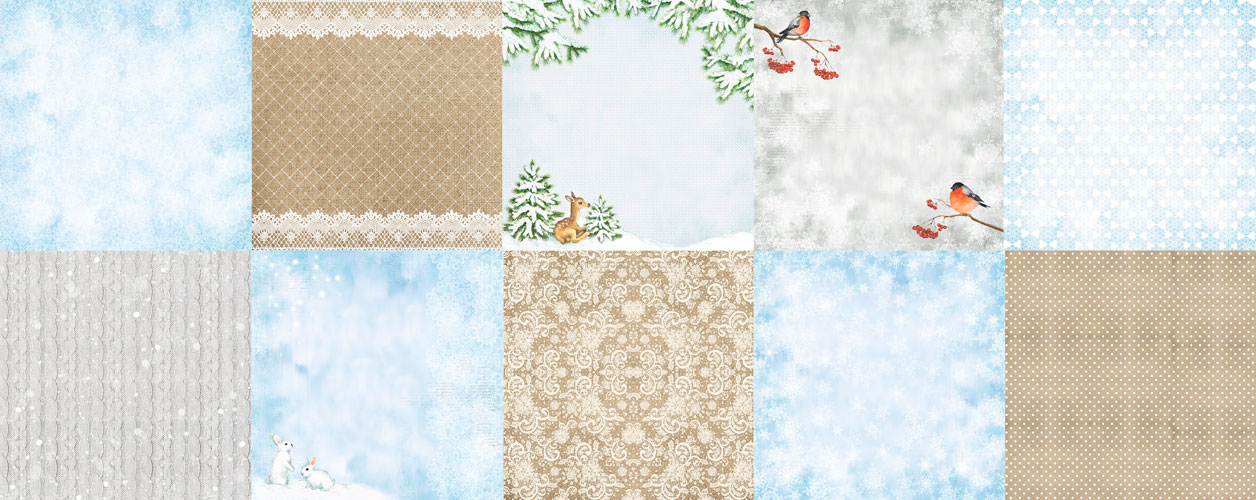 Double-sided scrapbooking paper set Smile of winter 12"x12", 10 sheets - foto 0