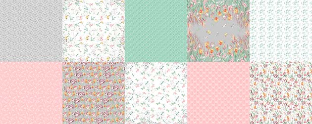 Double-sided scrapbooking paper set Scent of spring 8"x8", 10 sheets - foto 0