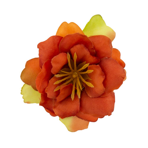 Цветок клематиса оранжево-красный, 1шт - Фото 0