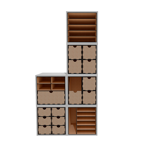 Sekcja meblowa - szafka, Korpus biały, bez tylnego panelu, 400mm x 400mm x 400mm - foto 4  - Fabrika Decoru