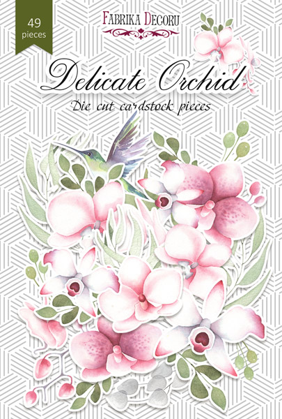 Zestaw wycinanek, kolekcja Delicate Orchid 49 szt - Fabrika Decoru