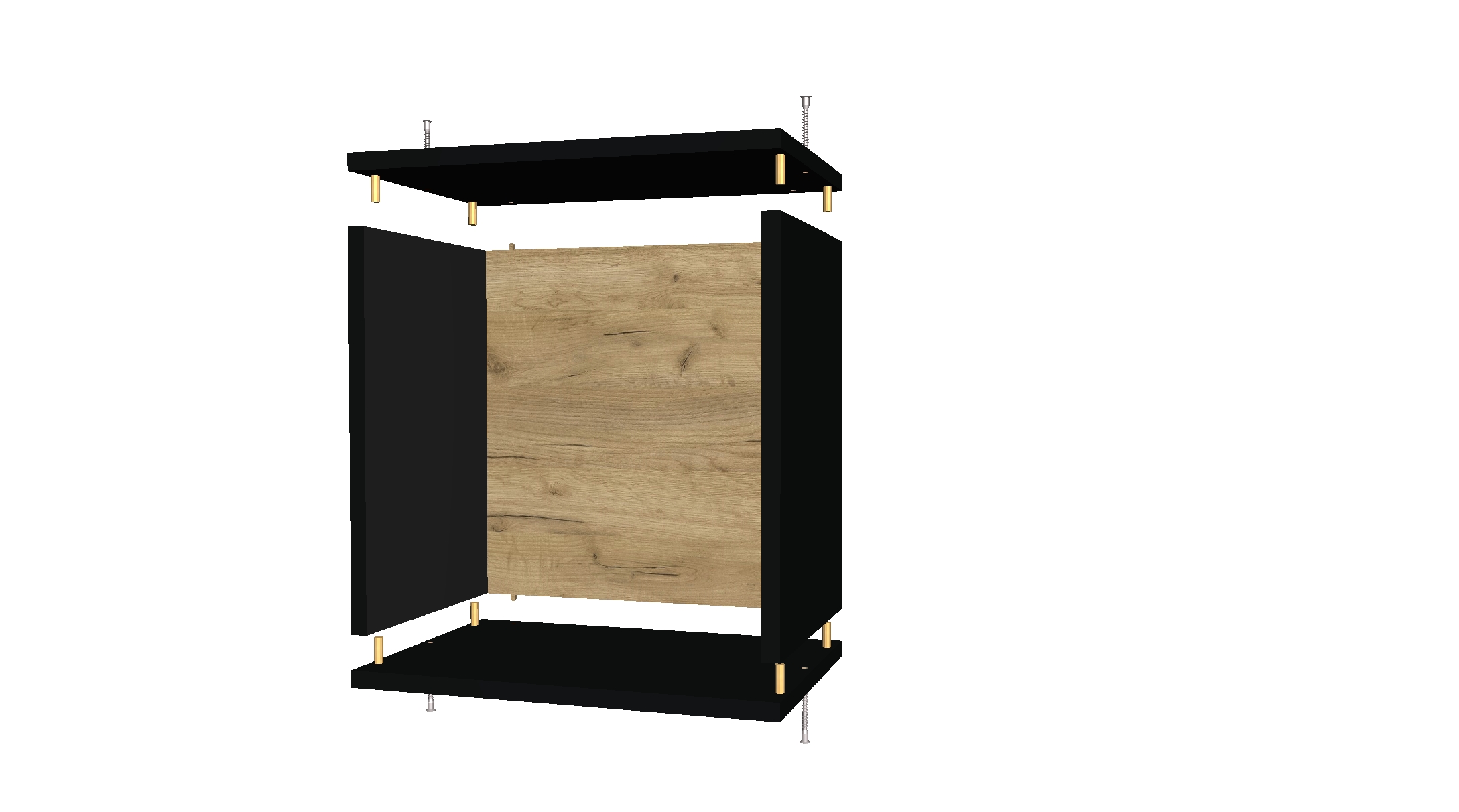 Shelf 400mm x 400mm x 250mm, Black body, Back Panel MDF - foto 6