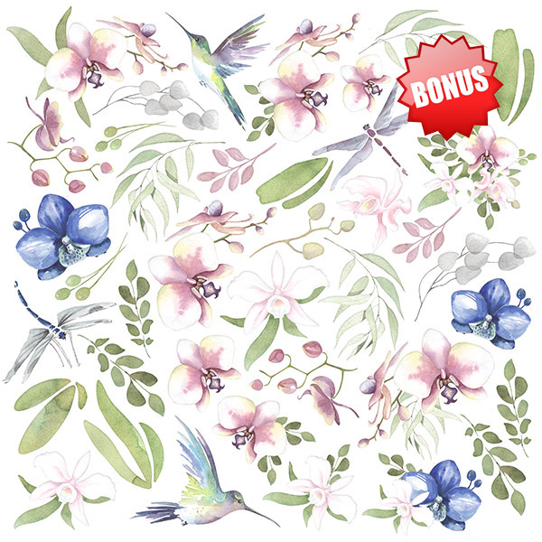 Double-sided scrapbooking paper set Tender orchid 12"x12" 10 sheets - foto 11
