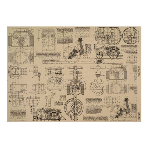 Набор односторонней крафт-бумаги для скрапбукинга Mechanics and steampunk 42x29,7 см, 10 листов - Фото 2