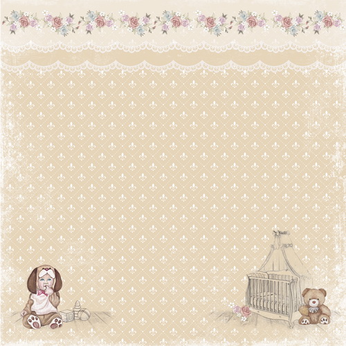 Double-sided scrapbooking paper set Baby Shabby 12"x12", 10 sheets - foto 7