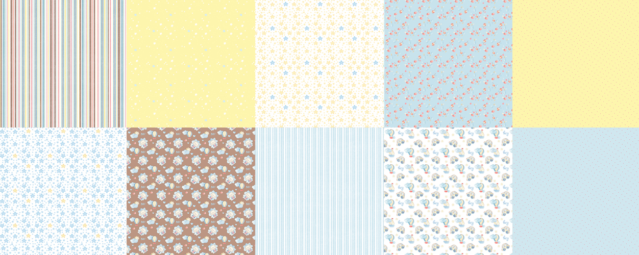 Double-sided scrapbooking paper set Sweet baby boy 12"x12", 10 sheets - foto 0