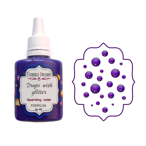 Liquid glass drops with glitter Sparkling violet 30 ml