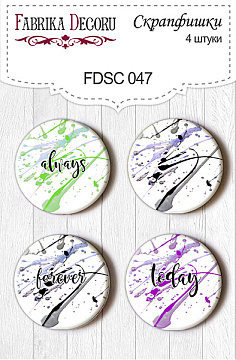 Set of 4pcs flair buttons for scrabooking #047