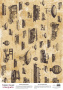 Деко веллум (лист кальки с рисунком) Vintage Travel, А3 (29,7см х 42см)