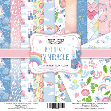 коллекция бумаги для скрапбукинга "believe in miracle", 30,5 x 30,5 см, 10 листов