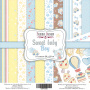 Double-sided scrapbooking paper set Sweet baby boy 8”x8”, 10 sheets