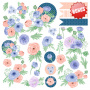 Double-sided scrapbooking paper set  Flower mood 8”x8”, 10 sheets - 1