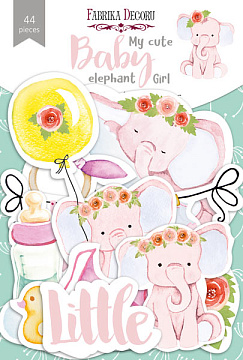 Zestaw wycinanek, kolekcja My cute Baby elephant girl 44 szt