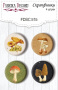 Set of 4pcs flair buttons for scrabooking Autumn botanical diary #515