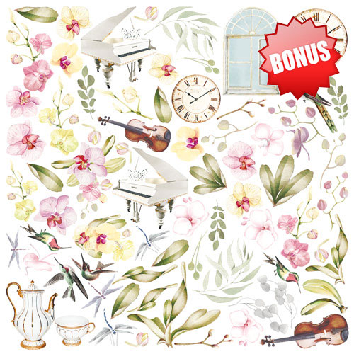 Double-sided scrapbooking paper set Orchid song 12"x12", 10 sheets - foto 11