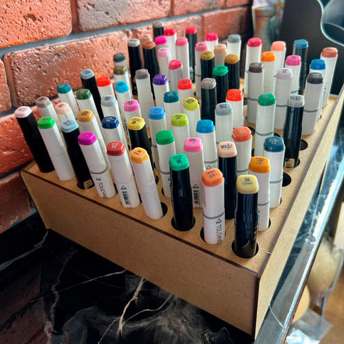 Настільний органайзер для маркерів на 81 комірку, 262mm x 165mm х 295mm, DIY набір #379 - фото 1
