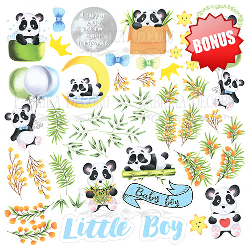 Коллекция бумаги для скрапбукинга My little panda boy, , 30,5см x 30,5 см, 10 листов - Фото 10