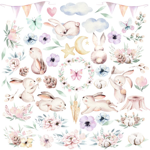 Arkusz z obrazkami do dekorowania "Sweet Bunny" - Fabrika Decoru