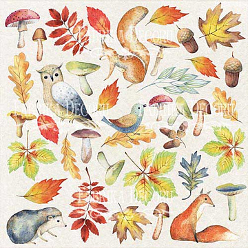 Sheet of images for cutting. Collection "Colors of Autumn"