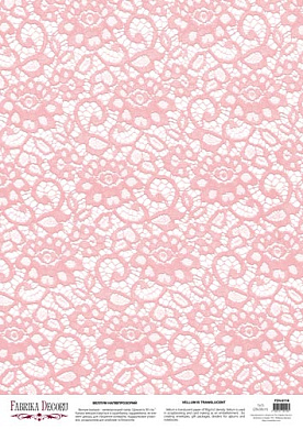 deco vellum colored sheet pink lace, a3 (11,7" х 16,5")